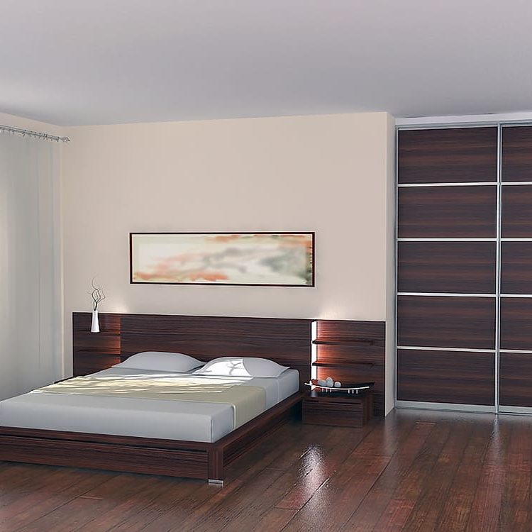 Holz-Schiebetür für Schrank in dunkelbraun