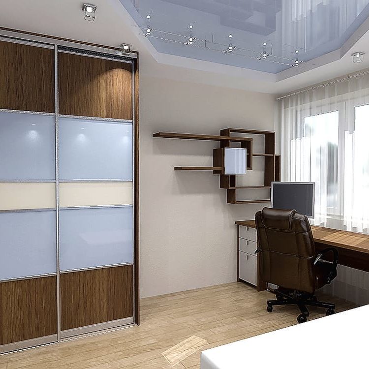 Holzschiebetür für Büroschrank in braun